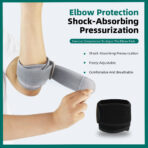 Elbow Brace with EVA Padding,Compression Sleeve for Tennis Elbow Support Adjustable Arm Support Wrap for Tendonitis Bursitis and Sports Sprains(JD001E) - Image 2