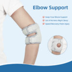 Adjustable Elbow Brace with Silicone Shock Absorption, Elbow Support Compression Strap for Tennis,Hook-and-loop Closure(JD050E) - Image 2