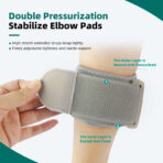 Elbow Brace with EVA Padding,Compression Sleeve for Tennis Elbow Support Adjustable Arm Support Wrap for Tendonitis Bursitis and Sports Sprains(JD001E) - Image 6