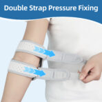 Adjustable Elbow Brace with Silicone Shock Absorption, Elbow Support Compression Strap for Tennis,Hook-and-loop Closure(JD050E) - Image 4