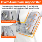 Elbow Brace with L-Shaped Aluminum Stabilizers,Men Women Adjustable Elbow Support with Arm Sling,Wrap Cubital Splint for Broken Fractures Sprains Post Surgery Recovery(JD101E) - Image 3