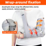 Elbow Brace with L-Shaped Aluminum Stabilizers,Men Women Adjustable Elbow Support with Arm Sling,Wrap Cubital Splint for Broken Fractures Sprains Post Surgery Recovery(JD101E) - Image 4