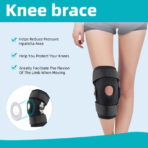 Hinged Adjustable Compression Knee Brace With Side Stabilizers And Patellar Gel Pads For Recovery Aid,Patellar Tendon, Arthritis, Basketball, Running, Hiking Knee Support（JD005KN） - Image 3