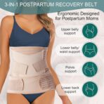 3 in 1 Postpartum Belly Band,Abdominal Support Girdle Recovery Belly/ waist/pelvis Belt,C-Section Breathable Belly Binder(JD103PB) - Image 3