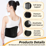 Back Brace for Lower Back Pain, Lumbar Support for Herniated Disc, Sciatica, Arthritis,Adjustable Waist Support Belt for Men and Women(JD031B) - Image 4