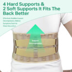 Back Brace Support Belt,Adjustable Waist Support Straps,Lower Back Brace with Removable Lumbar Pad for Men & Women(JD102B) - Image 3