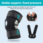 Hinged Adjustable Compression Knee Brace With Side Stabilizers And Patellar Gel Pads For Recovery Aid,Patellar Tendon, Arthritis, Basketball, Running, Hiking Knee Support（JD005KN） - Image 2
