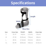 Ankle Foot Orthosis,Drop Foot Orthosis, Adjustable Ankle Stabiliser, Foot Support Correction Splint, for Foot Drop, Nerve Injury, Foot Position, Relieve Pain, Left Right（JD011F） - Image 5