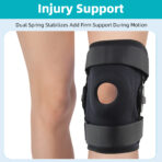 Hinged Adjustable Compression Knee Brace With Side Stabilizers And Patellar Gel Pads For Recovery Aid,Patellar Tendon, Arthritis, Basketball, Running, Hiking Knee Support（JD005KN） - Image 5