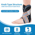 Ankle Brace with Side Stabilizers Modvel Foot for Sprained Ankle Compression Sleeve - Plantar Fasciitis Relief（JD005A） - Image 6