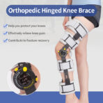 Hinged ROM Knee Brace for Women Men, Post Op Knee Immobilizer with Side Stabilizers, Adjustable Knee Orthopedic Support for Arthritis, ACL, MCL（JD111KN） - Image 3