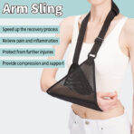 Mesh Arm Sling for Shower Bath,Shoulder Arm Brace for Mild Forearm and Sports Injuries, Breathable Shoulder Support Brace for Left or Right Arm(JD003AS)) - Image 2