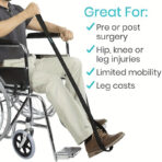 Long Leg Lifter Strap After Knee Surgery,Leg Stretch Strap With Rigid Hand Strap & Foot Loop, Mobility Tool for Wheelchair, Hip & Knee Replacement Surgery(JD016TB) - Image 4