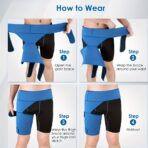 Hip Brace and Groin Support, Adjustable Neoprene Compression Wrap for Pulled Groin Thigh Hamstring Quad Pain Relief, Recovery for Hip Joint Injury, Sciatic Nerve and Hernia, Fits Men and Women（JD002SH） - Image 3