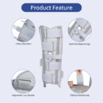 3-Panel Knee Immobilizer Full Leg Support Brace,Adjustable Leg Brace for Knee,Aluminum alloy Straight Knee Splint for Knee Postoperative Injury（JD105KN） - Image 2