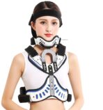 Cervical Thoracic Orthosis, Adjustable Head Neck Chest Thoracic Halo Brace, Open Design, Adjustable Size, Support Decompression, Free Disassembly, for Spine Correction and Neck Care(JD019C))