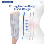 3-Panel Knee Immobilizer Full Leg Support Brace,Adjustable Leg Brace for Knee,Aluminum alloy Straight Knee Splint for Knee Postoperative Injury（JD105KN） - Image 6