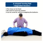 U Shaped Positioning Sheet with Reinforced Handle,Turning Pad Bedridden Patient Turning Device, Turning Bed Sheet Help Turn Over Pad Bed Wedges & Body Positioners for Paralysis Elderly(JD015TB) - Image 2