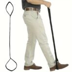 Long Leg Lifter Strap After Knee Surgery,Leg Stretch Strap With Rigid Hand Strap & Foot Loop, Mobility Tool for Wheelchair, Hip & Knee Replacement Surgery(JD016TB)