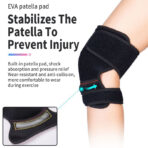 Custom Breathable Adjustable Nylon Knee Brace Anti-Slip Design Stable Compression Full Joint Protection for Running Basketball(JD112KN) - Image 5