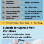 3D Memory Foam Lumbar Support Pillow for Relief From Back Pain and Sciatica Comfortable Ergonomic Breathable Slow-recovery（JD112B） - Image 5
