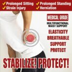 Breathable Lumbar Support Belt Men/women Back Pain Relief Adjustable Waist Brace Strap Adult Skin Pcs Spandex & Nylon(JD118B) - Image 3