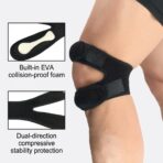 Wholesale  CE Certified Breathable Polyester Fiber Sports Knee Pads Patella Band Wrap Support Unisex Basketball Riding Fitness（JD117KN） - Image 9